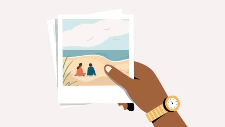 illustration of hand holding photo